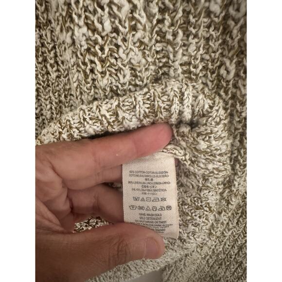 FREE PEOPLE Sz S. ELECTRIC CITY CREW NECK PULLOVER SWEATER GOLD COMBO - Picture 4 of 4